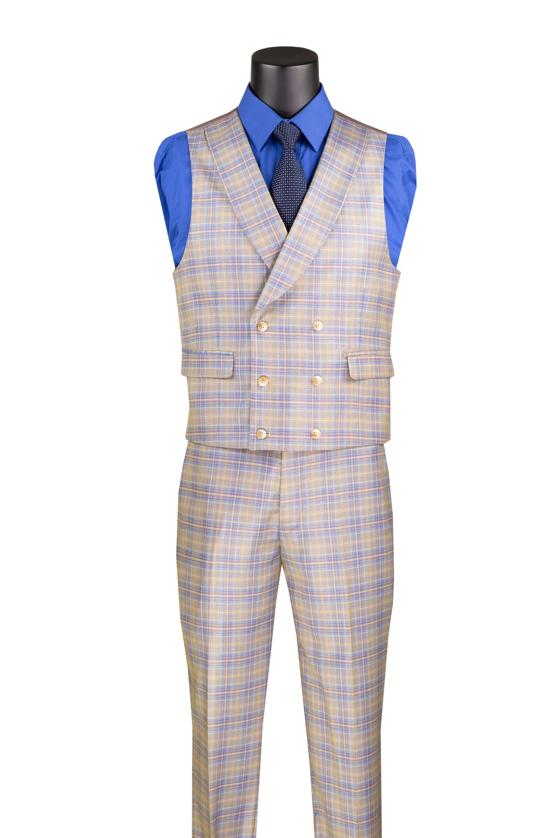 Men’s 3-Piece Plaid Suit