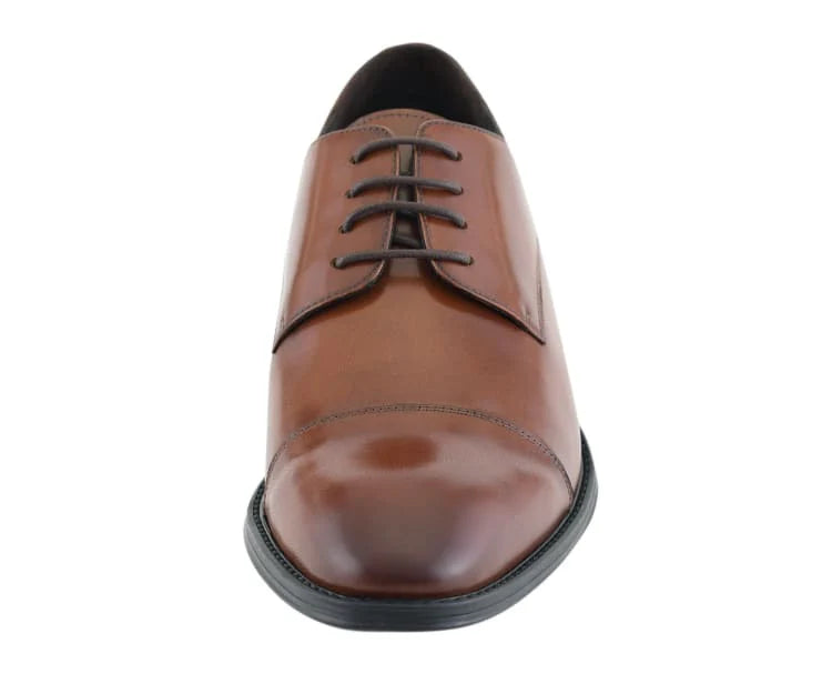 Asher Men's Leather Oxford Lace up Brown Shoes