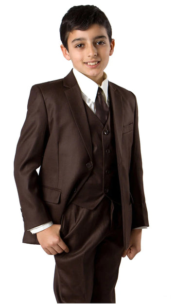 Tazzio Boys' 5-Piece Brown Suit Set