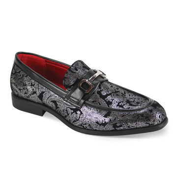 After Midnight Black with Silver Paisley Bit Loafer