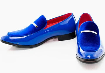 After Midnight Velvet Apron-Toe Bit Loafer royal