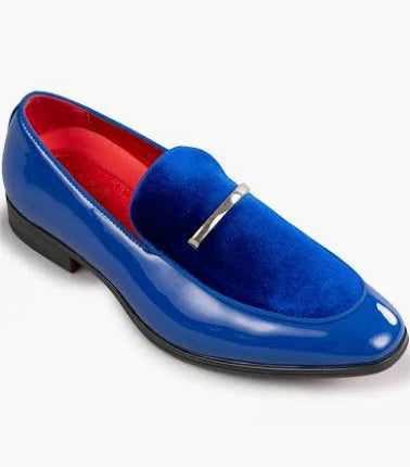 After Midnight Velvet Apron-Toe Bit Loafer royal