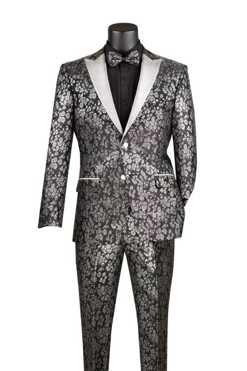 Men’s Luxury Floral Jacquard Tuxedo Suit