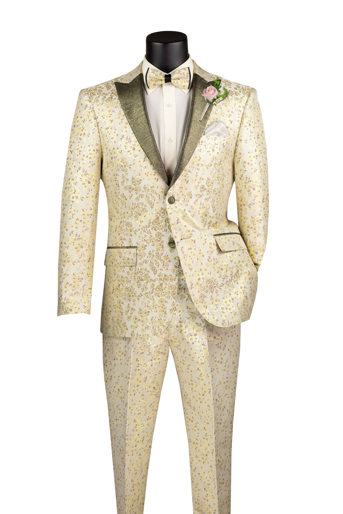 Men’s Luxury Floral Jacquard Tuxedo Suit