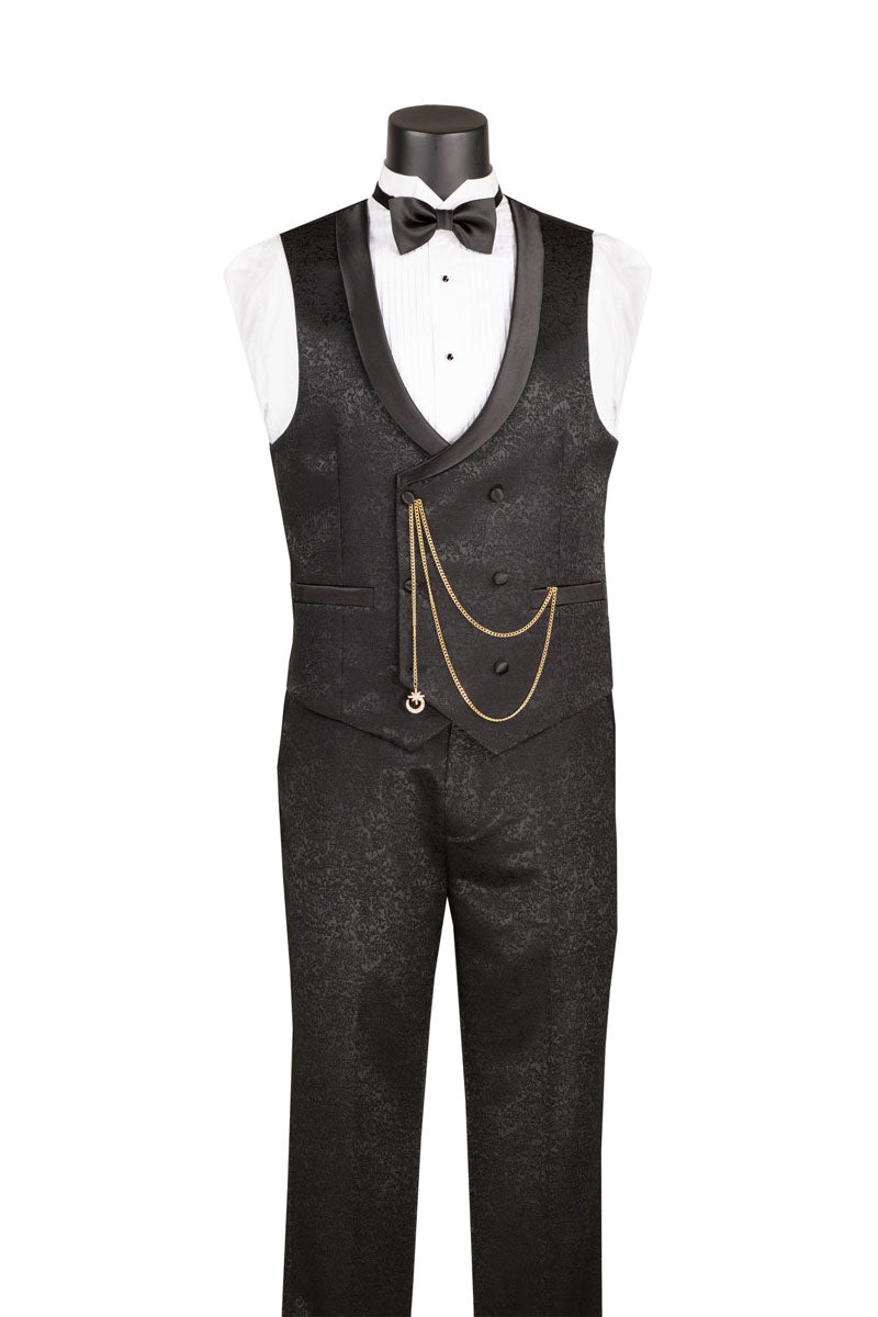 Men’s 3-Piece Luxury Jacquard Tuxedo Suit
