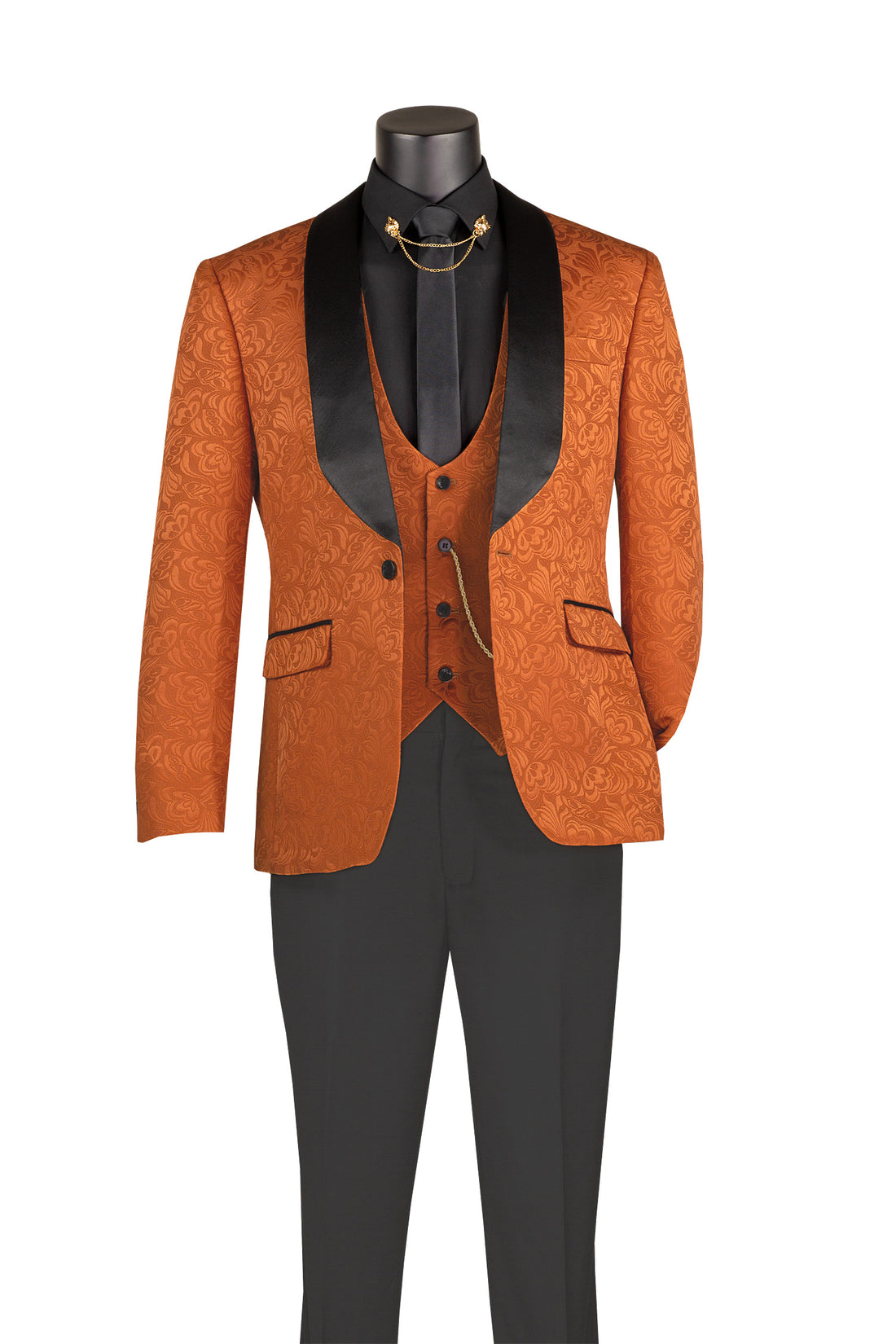 Luxury Men’s 3-Piece Formal Tuxedo Set – Jacquard Shawl Lapel